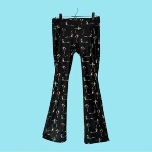 Wine Enthusiast Wine Sipping Yoga Print Yoga Pants Size M